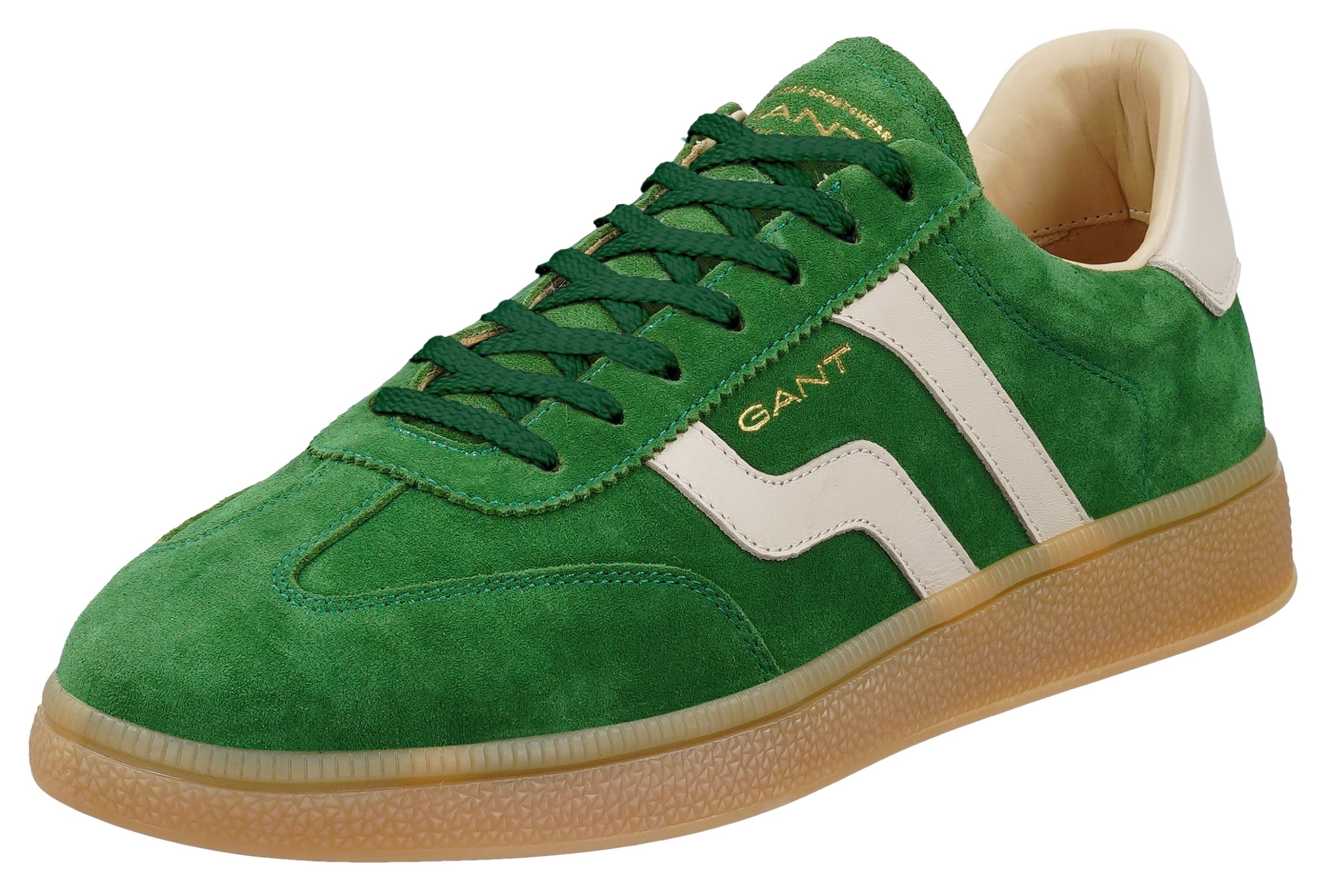Sneaker GANT "Cuzmo", Herren, Gr. 44, dunkelgrün, Leder, Veloursleder, colorblocking, Schuhe Sneaker, Retro Sneaker, Schnürschuh mit Lederinnenausstattung