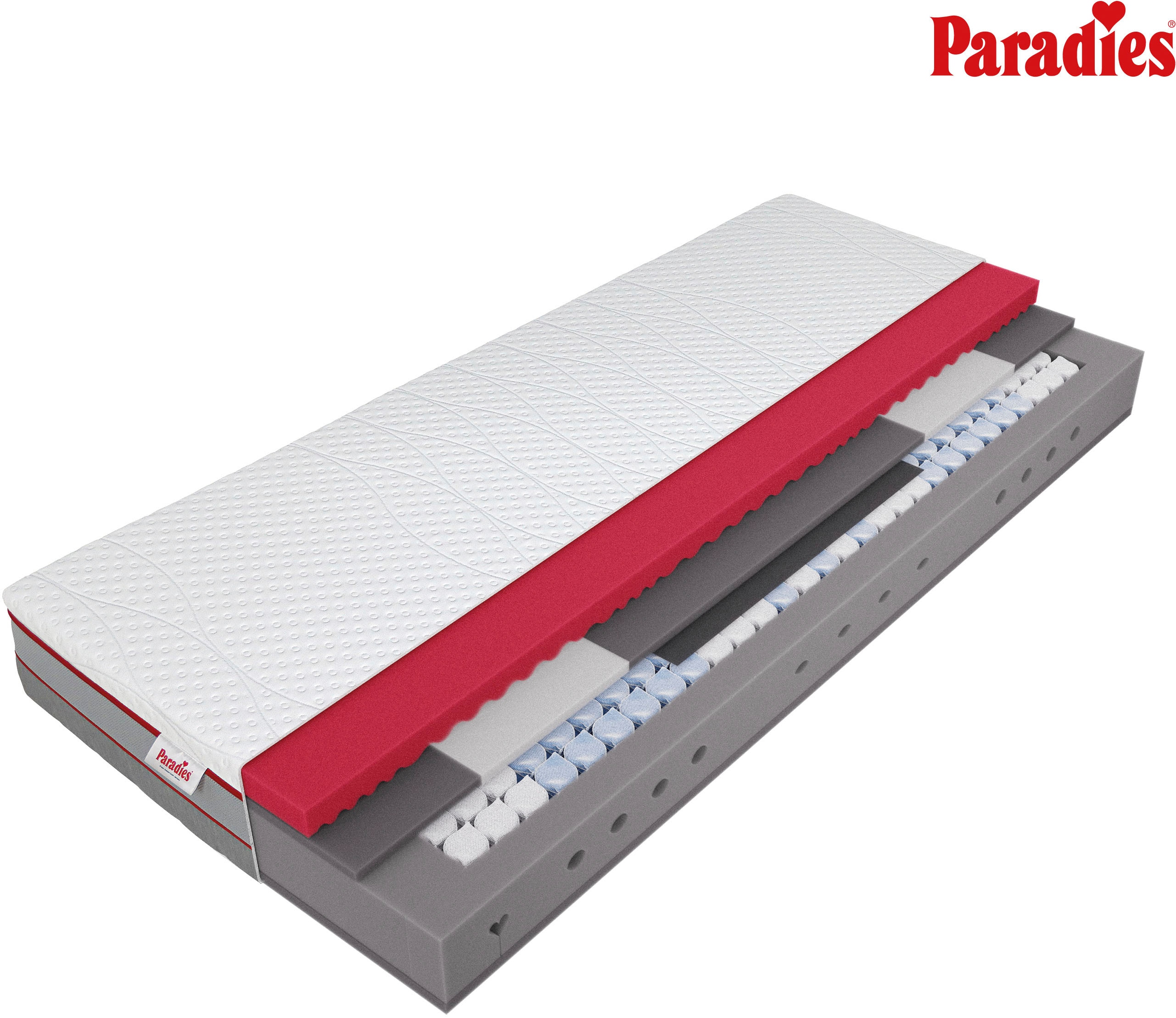 Federkernmatratze PARADIES "Neuheit: Paradies Perfekta TFK, 90x200, 140x200 cm & weitere Größen", weiß, B:140cm H:22cm L:200cm, Bezug: 100% Polyester. Steppfüllung: 100% Polyester, Matratzen, Matratze mit 1.000 Federn für maximale Punktelastizität...