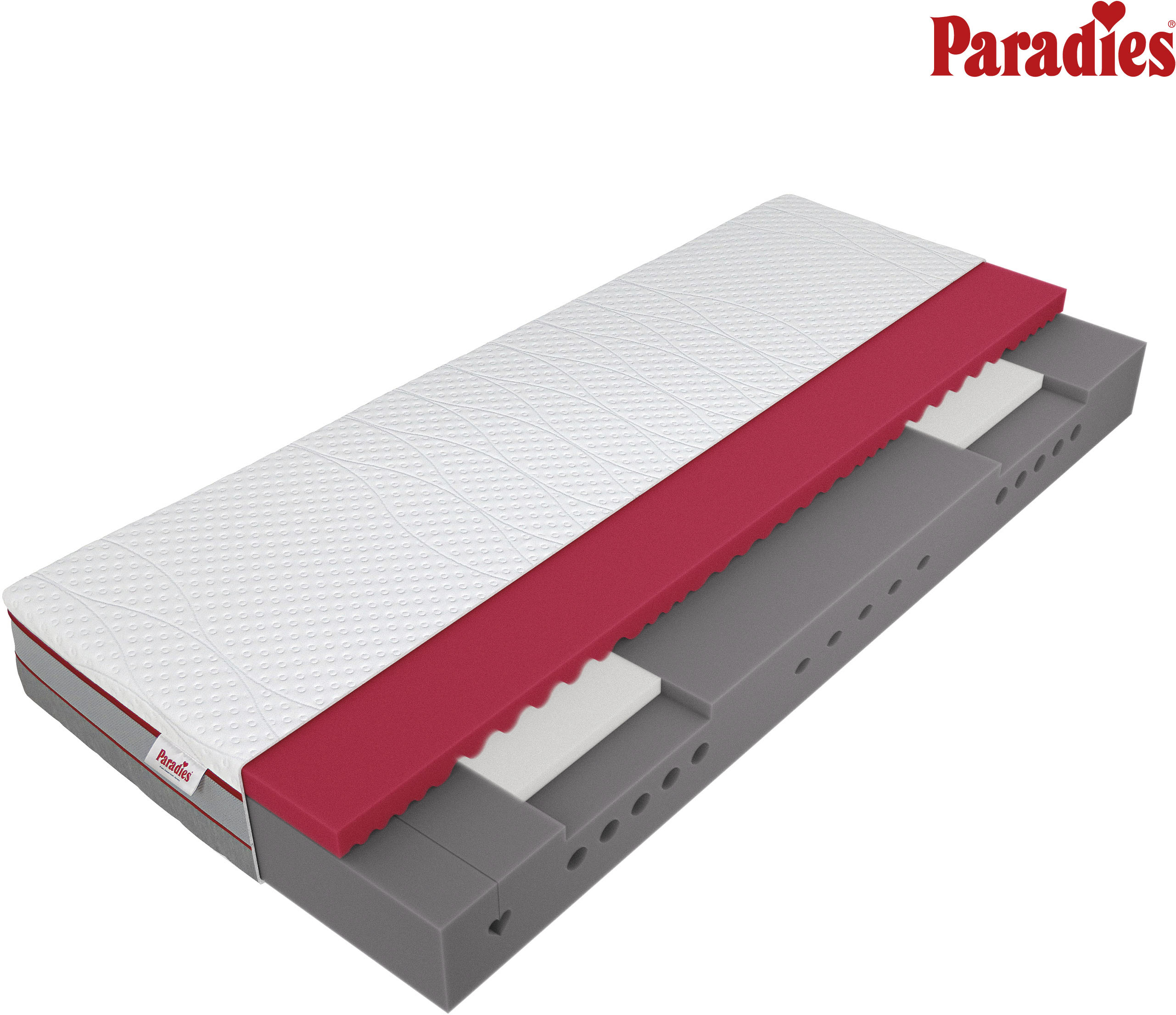 Kaltschaummatratze PARADIES "Neuheit: Paradies Perfekta KS, 90x200, 140x200 cm & weitere Größen", weiß, B:80cm H:22cm L:200cm, Bezug: 100% Polyester. Steppfüllung: 100% Polyester, Matratzen, Kaltschaummatratze, Maximaler Komfort mit Memoryschaum und...