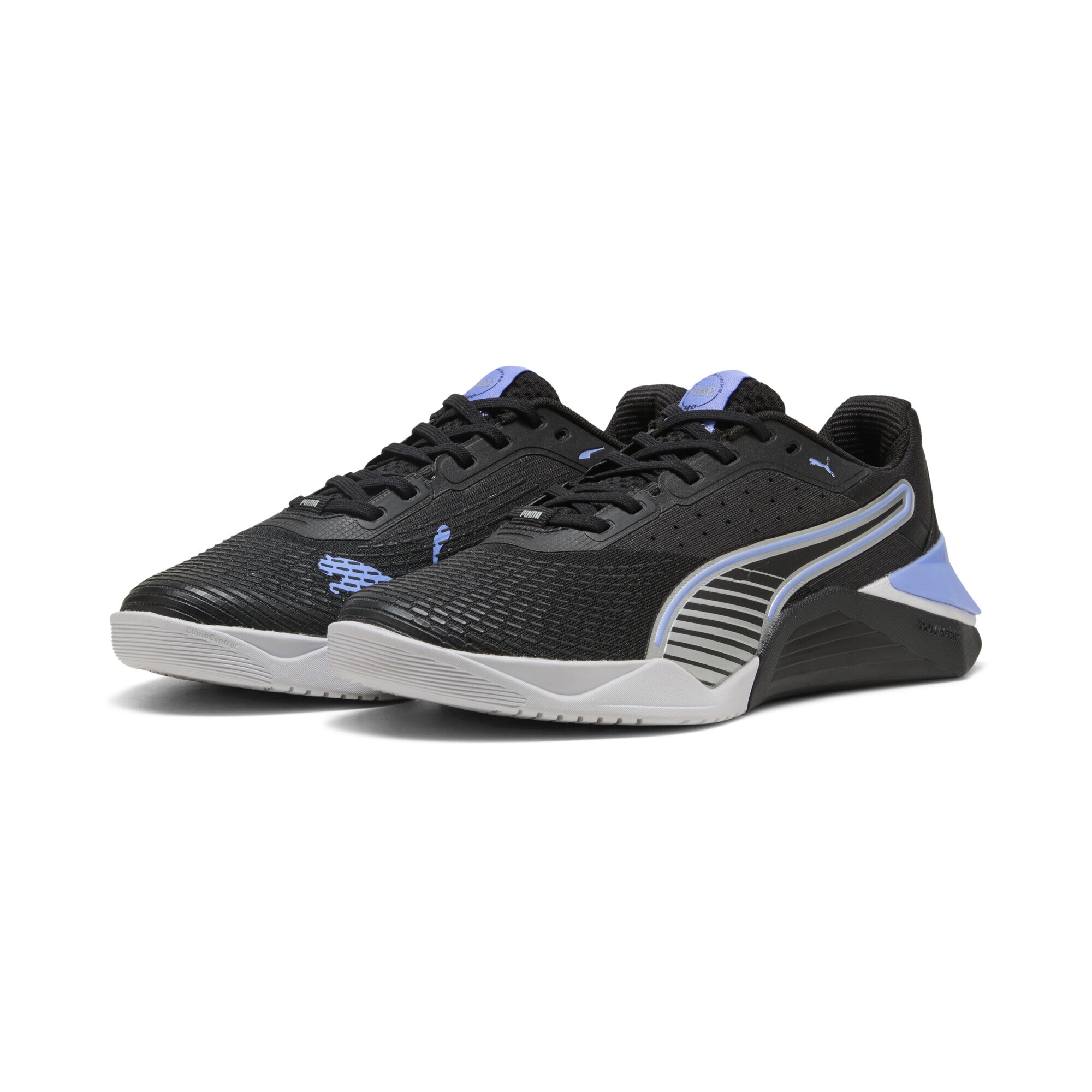 Trainingsschuh PUMA "Fuse 4.0 Sneakers Damen", Damen, Gr. 36, schwarz intense lavender silber lila metallic, Obermaterial: Synthetik, Textil; Futter: Textil; Innensohle: Textil; Laufsohle: Gummi, Schuhe
