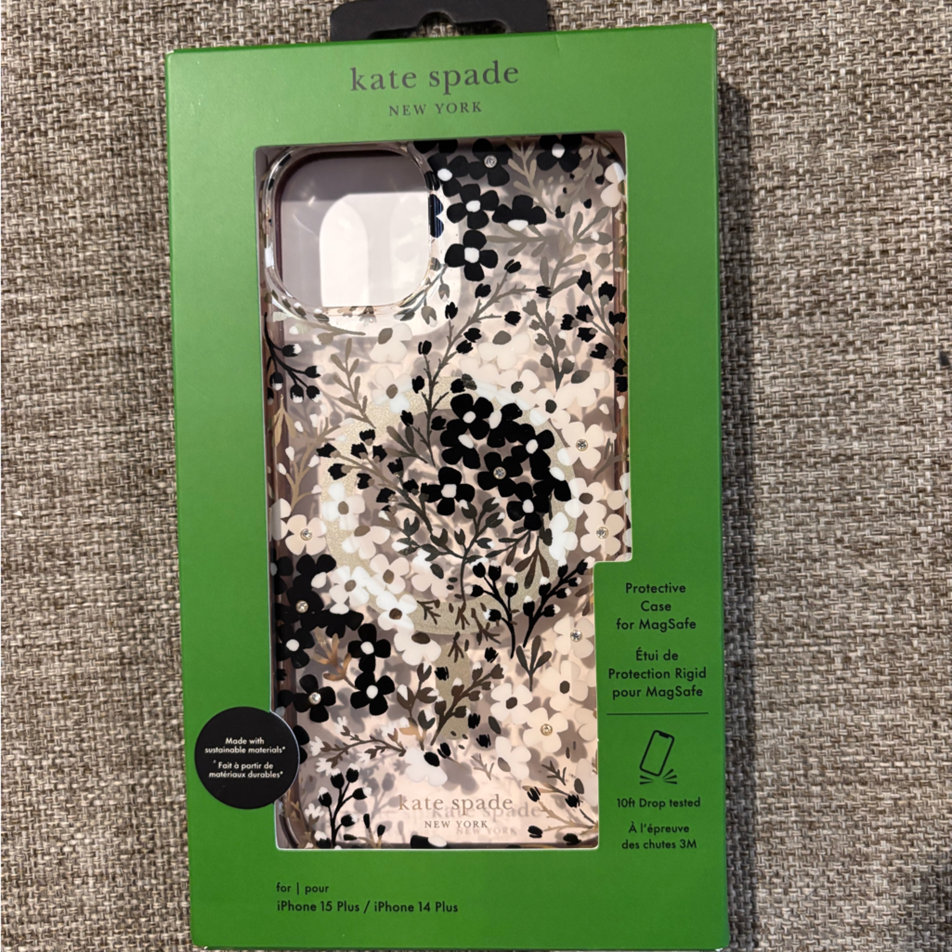 Kate Spade Cell Phones & Accessories | Kate Spade Black And White Floral Phone Case | Color: Black | Size: Os