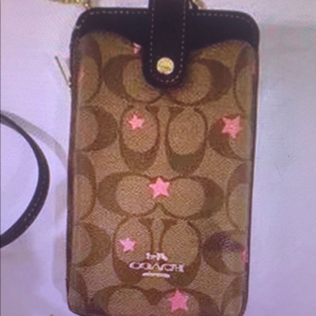 Coach Cell Phones & Accessories | Coach Signature Brown And Pink Star Phone Case | Color: Brown/Pink | Size: Os