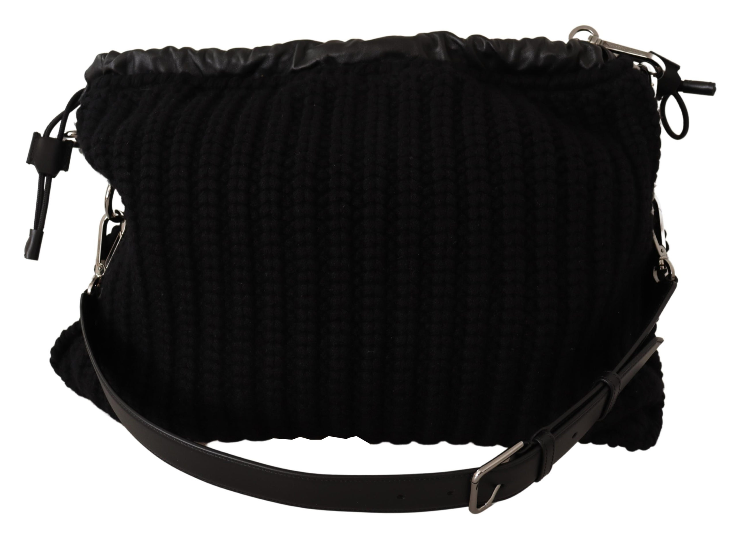 Dolce & Gabbana Sac Crossbody Epaule Tricoté en Cachemire Noir pour Femme Image