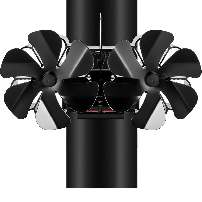 4-12 klinge Mini Schwarz Kamin Wärme Versorgt Herd Fan Holz Brenner Ecofan Ruhige Kamin Fan Effiziente Wärme verteilung