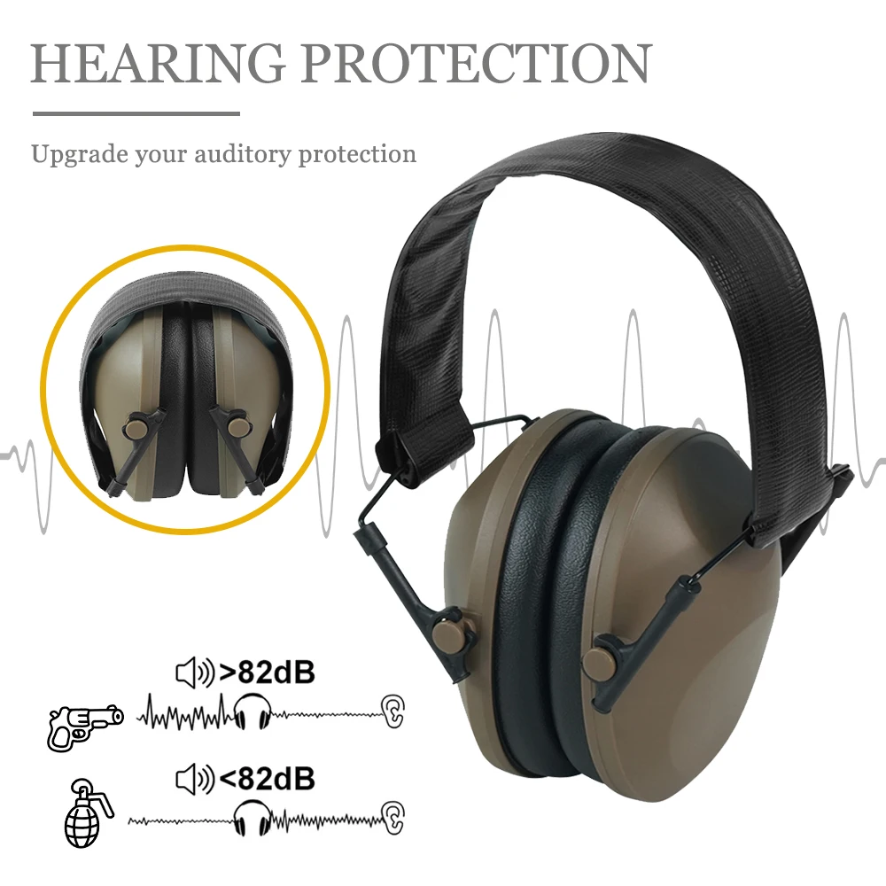 BOOIU Taktische Kopfhörer Elektronische Schießen Ohrenschützer Anti-lärm Gehörschutz Schallschutz Headset Faltbare Ohrenschützer Image