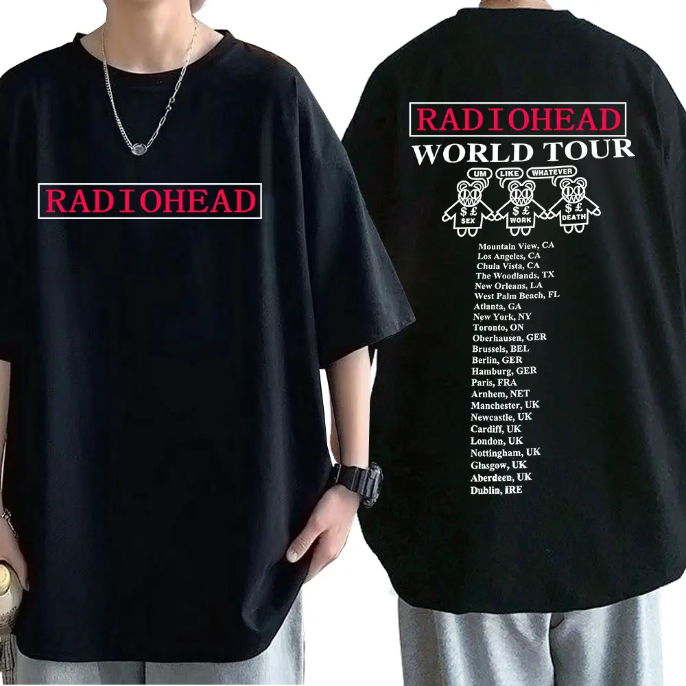 Vintage Rock Band Radiohead T-Shirt Herren 100_ Baumwolle T-Shirts Hip Hop The Bends Musik Mode Print T-Shirt Oversize Comfort Tee