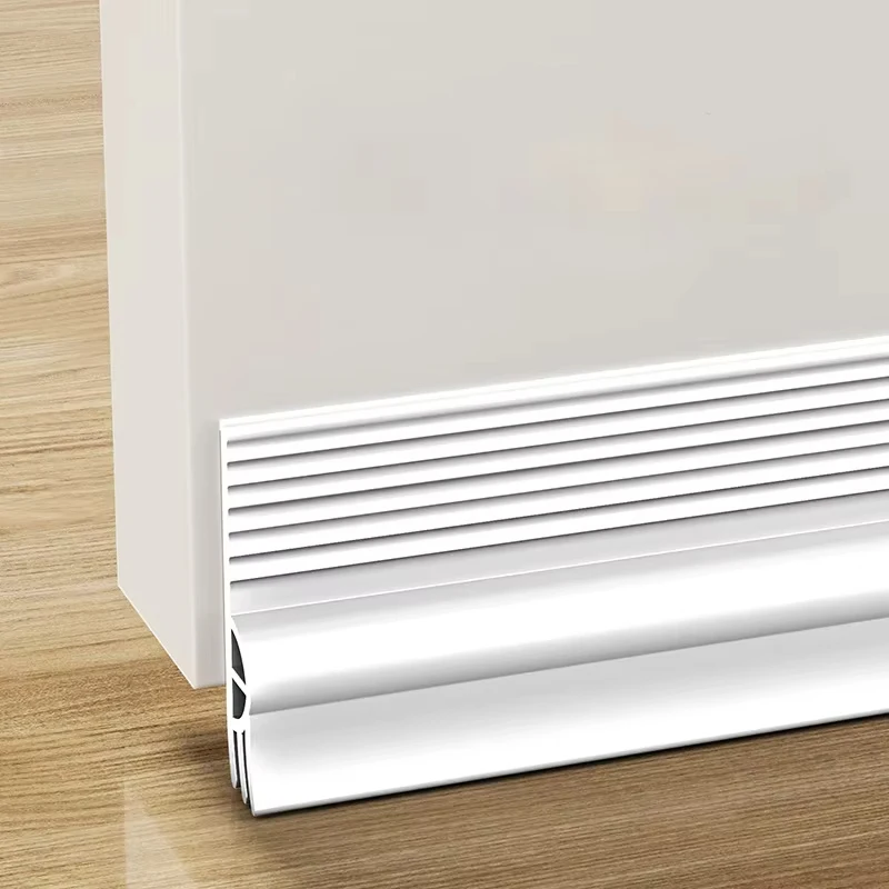 2 m TPE-Tür-Zugluftstopper, selbstklebend, Zugluftblocker unter der Tür, Isolator, flexibler Türfegen, Wetterschutz, Geräuschstopper Image