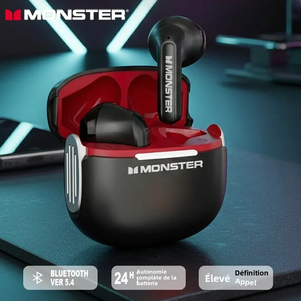 Casque audio MONSTER Music Sports And Gaming — Casque Bluetooth sans fil GT15 Bluetooth 5.4, stéréo, autonomie longue durée