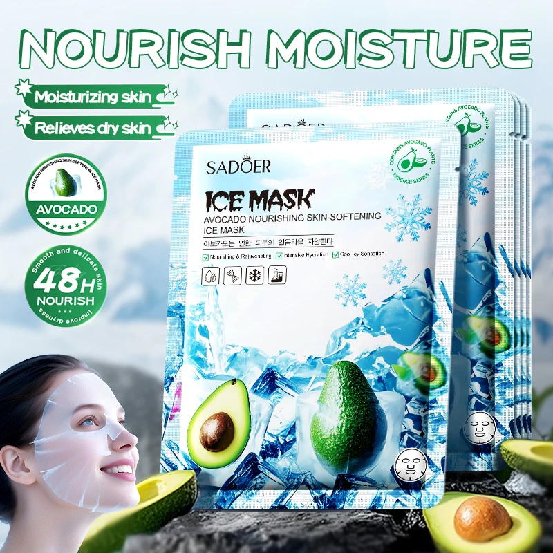 5 stücke SADOER Früchte Eis Gesicht Maske Feuchtigkeitsspendende Bleaching Anti-Aging Anti Falten Gesichts Masken Koreanische Hautpflege Image
