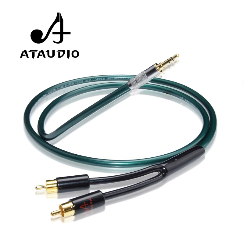 ATAUDIO Hifi 3,5 mm auf 2RCA Y-Splitter Stereo-Audiokabel HiFi für Audiophile Connect Phone MP3 CD PC zum Verstärker Image