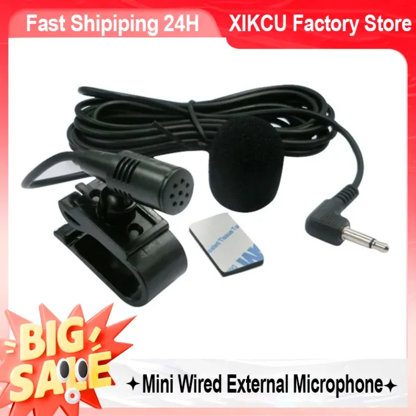 Auto Radio 3,5mm Jack Mic Stereo Auto Mikrofon Micro Mini Wired Externe Mikrofon Für Auto DVD Radio 3m lange Mini Microfono Image