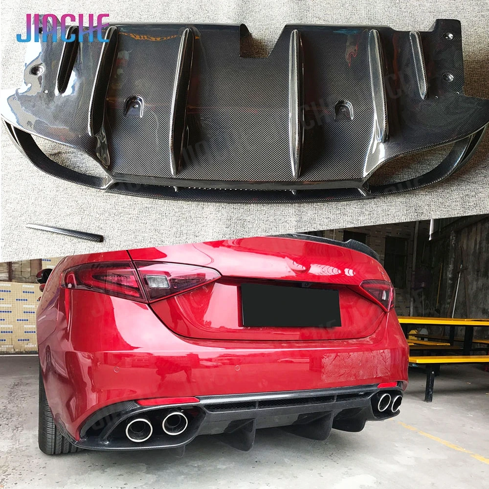 Per Alfa Romeo Giulia Sport 2017-2019 Auto In Fibra di Carbonio Paraurti Posteriore Diffusore Splitter Posteriori Spoiler Labbro Posteriore Accessori Auto
