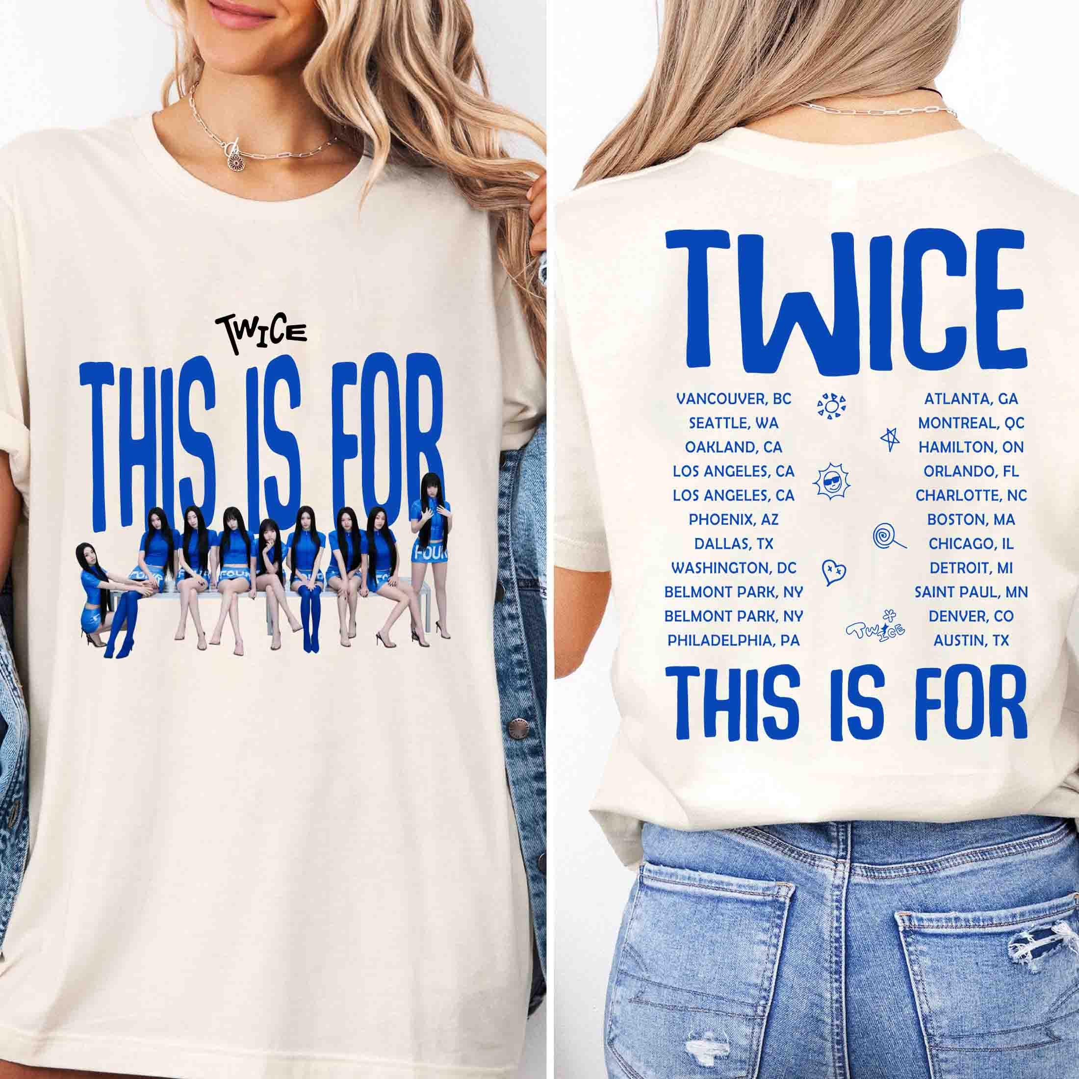 Maglietta Twice This Is For, Maglietta Twice This Is For World Tour Parte 2, Maglietta Four Twice, Maglietta Kpop dei membri Twice, Felpa retrò Twice