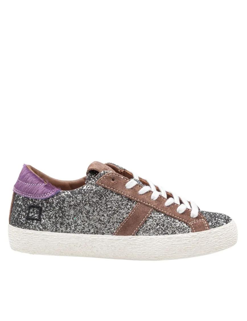 D.A.T.E Low-Top Sneaker - D.A.T.E. Glitter Hill Low Sneakers In Gunmetal - Gr. 37 (EU) - in Grau - für Damen