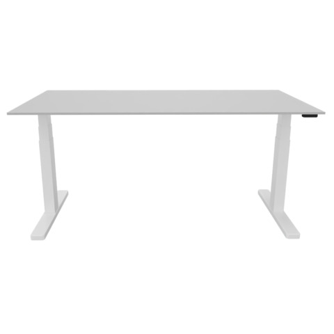 Schreibtisch elektrisch höhenverstellbar, 180x80cm, grau/weiß Image