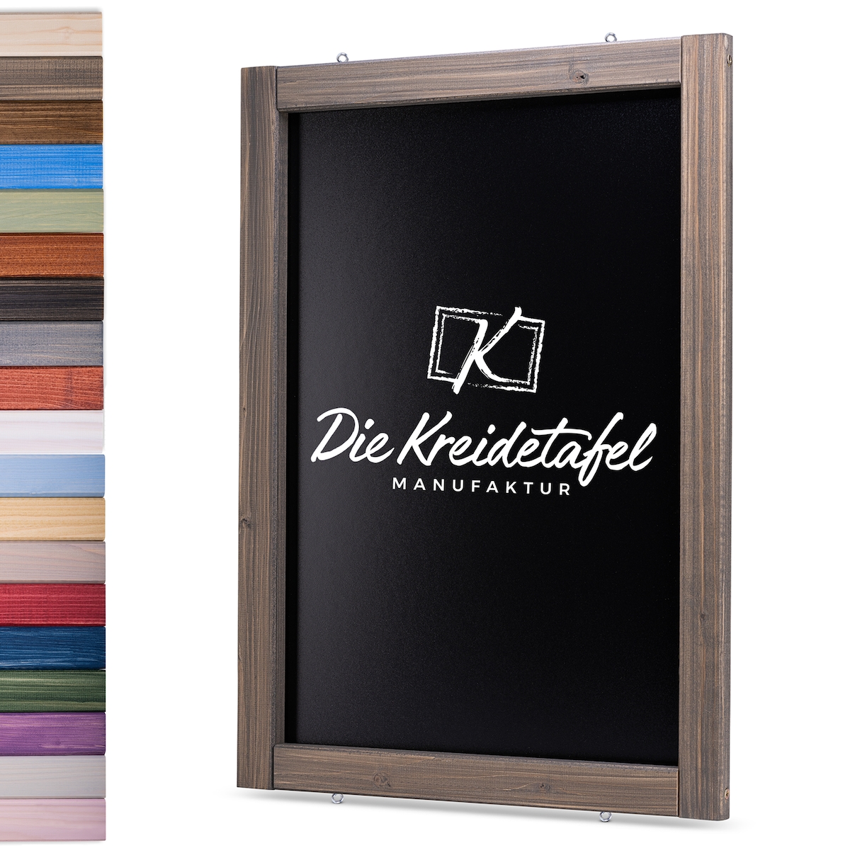 Die Kreidetafel Manufaktur Kreidetafel mit Holzrahmen / Landhausgrau 60x140cm Image