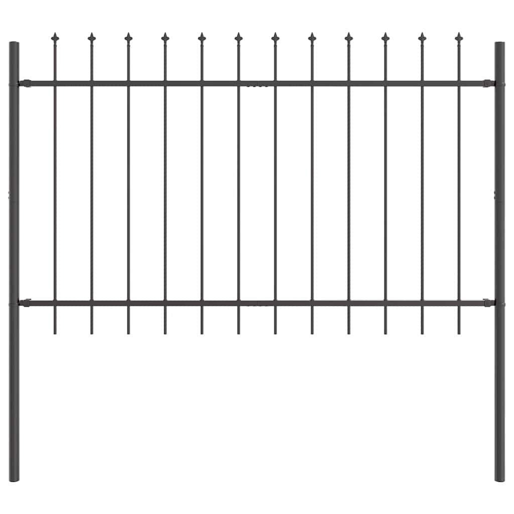 vidaXL Gartenzaun Grau 1,7 x 0,8 m Pulverbeschichteter Stahl Image