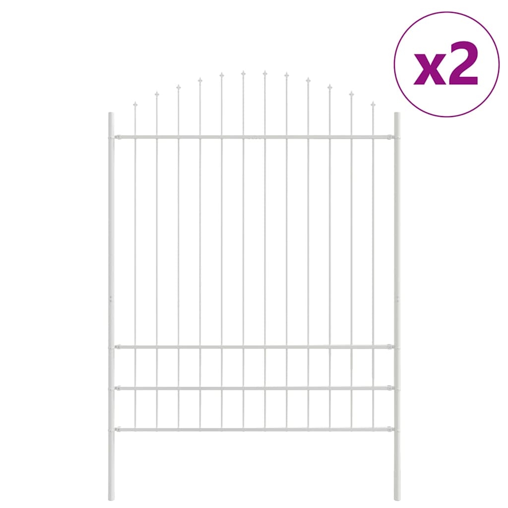 vidaXL Gartenzaun 2 pcs Weiß 170 x 225 cm Pulverbeschichteter Stahl Image