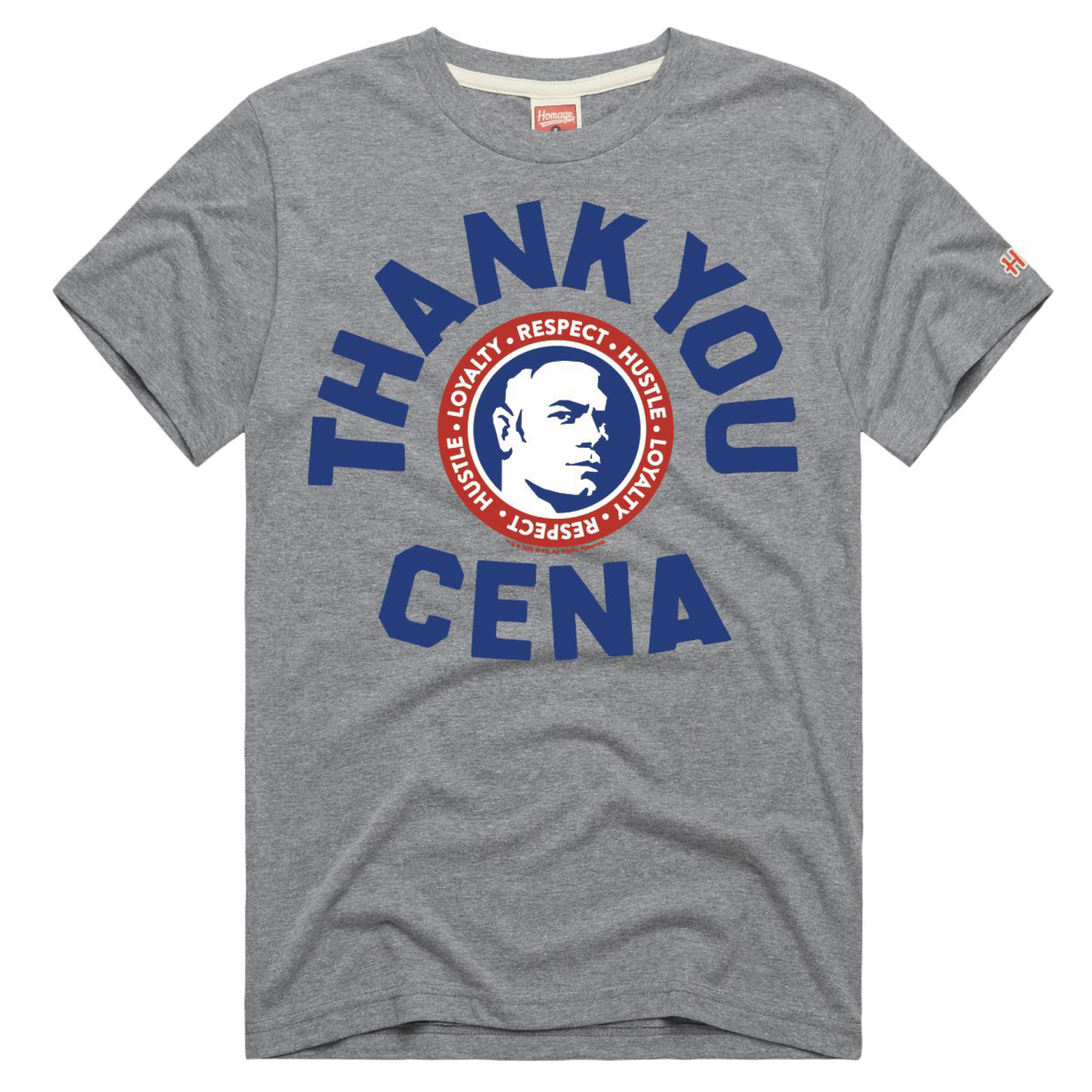 Herren-T-Shirt „John Cena – Danke Cena“ aus grauem Tri-Blend-Material Image