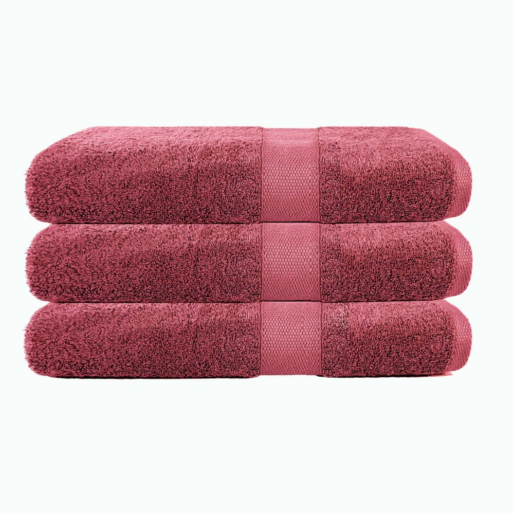 Set di 3 teli da bagno grandi 100x150 cm 500 g/m² 100% cotone