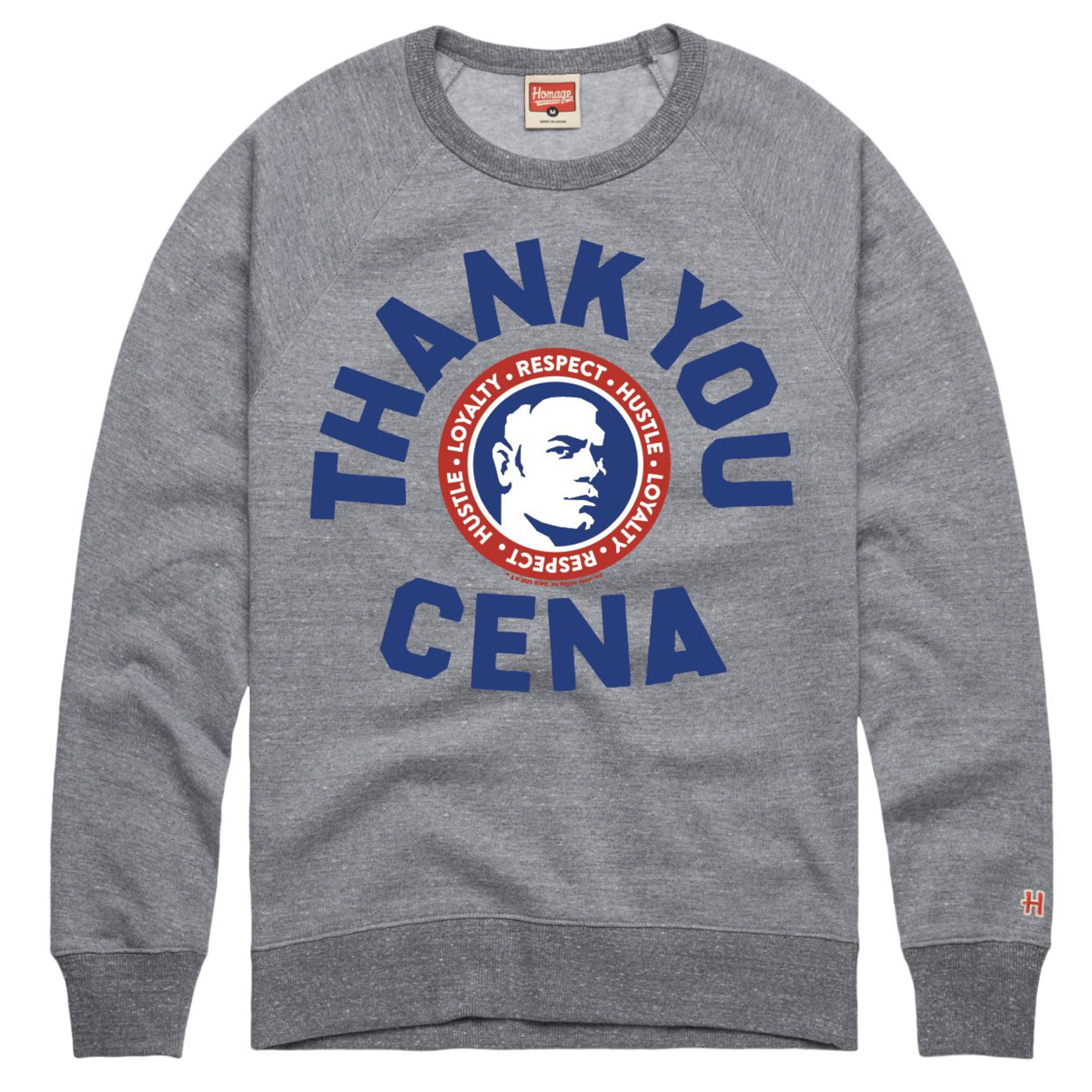 Herren-Sweatshirt „John Cena – Danke Cena“ (Grau, Raglan, Tri-Blend) Image