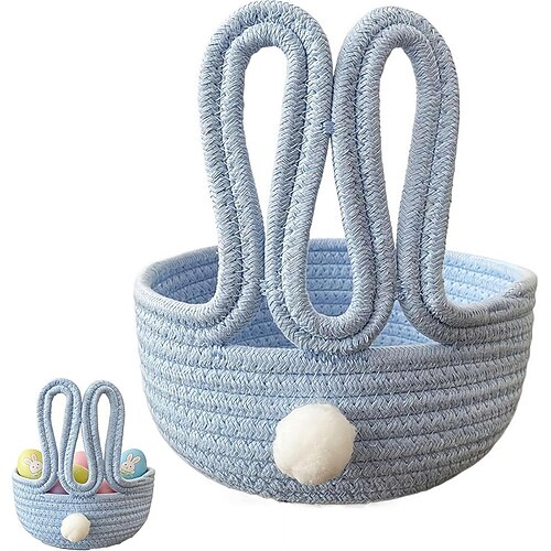 Oster-Schreibtischkorb in Hasenform, vielseitig verwendbarer Snackhalter, Haushaltskorb, Aufbewahrungsbox für Kosmetikartikel und Snacks – ideal als Gastgeschenk für die Osterparty. Image