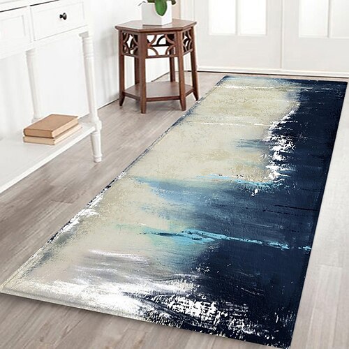 Flurläufer mit Farbspritzer-Muster, Flanellstoff, bedruckt, rutschfest, weich, für Eingangsbereich, Badezimmer Image