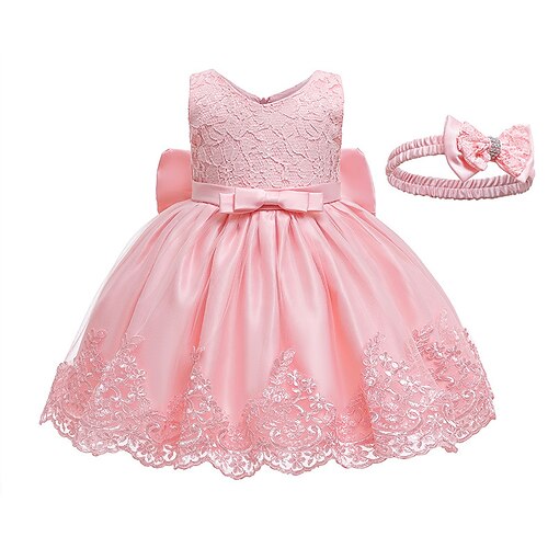 Kinder Mädchen Partykleid Einfarbig Kurzarm Leistung Besonderer Anlass Prinzessin Süß Polyester Partykleid Sommer Frühling Kinder Mehrfarbig 1 2 Image