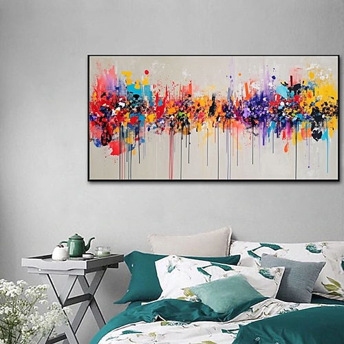 Handgemalte, farbenfrohe abstrakte Wandbilder, abstrakte Bilder, Dekorationen, Gemälde, Poster, Leinwandbilder für Schlafzimmer, Büro