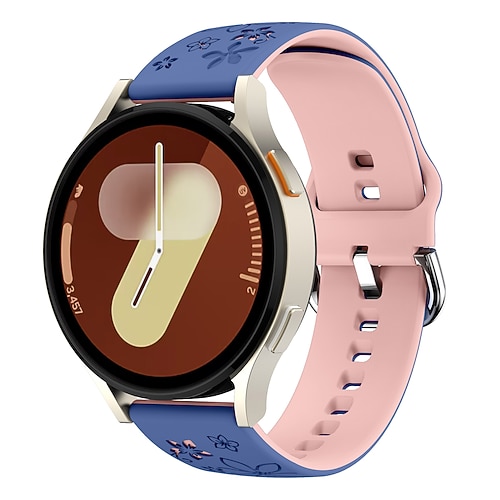 Uhrenarmband für Samsung Galaxy Watch 8/7/6/5/4 40/44mm, Watch Ultra 47mm, Watch 8 Classic 46mm, Watch 6 Classic 43/47mm, Watch 5 Pro 45mm, Watch 4 Classic 42/46mm Silikon Ersatz Gurt Verstellbar Image