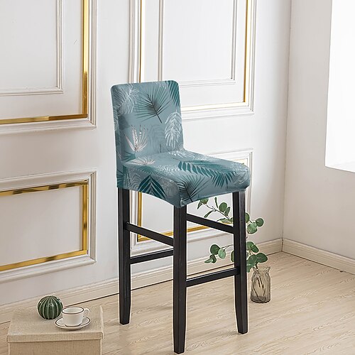 1/2/4/6 Stück bedruckte Stretch-Barhockerbezüge, Stuhlhussen mit niedriger Rückenlehne für Zuhause, Hotel, Esszimmer Image