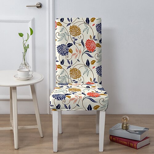 Wasserabweisende Stuhl- und Hockerbezüge aus Polyester mit geometrischem Muster, dehnbar, waschbar und für Küche, Esszimmer und Zuhause. Image