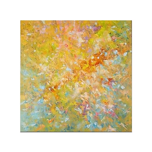 Handgemaltes Ölgemälde auf Leinwand, abstrakt, gelb, für die Wanddekoration im Wohnzimmer, auf Keilrahmen gespannt / gerollt, ungespannt, rahmenlos Image