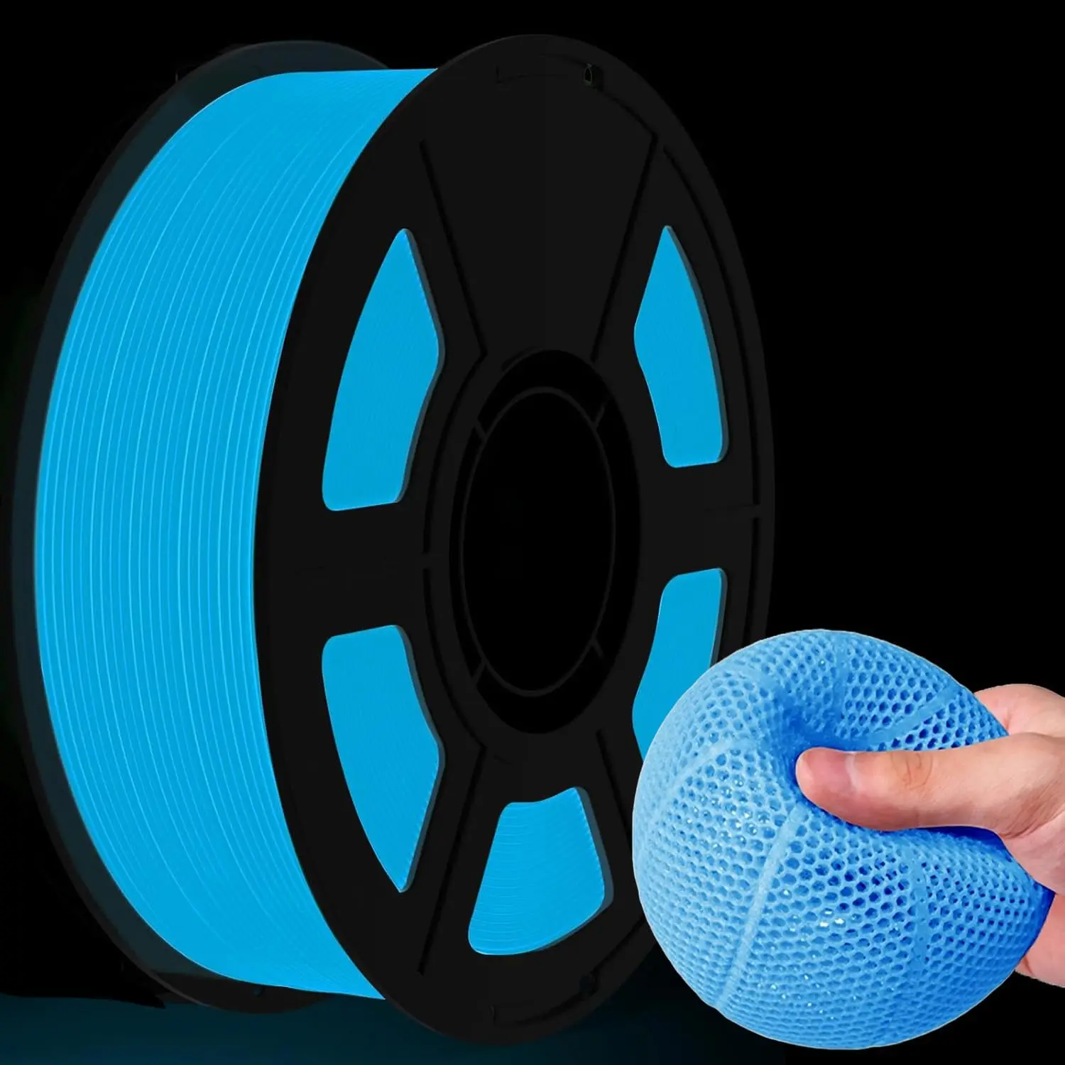 TPU Glow in The Dark Filament 3D-Drucker-Filament-Bundle, TPU 95A, Blau, Grün 250 g, 1,75 mm Halloween-3D-Drucker-Filament Image