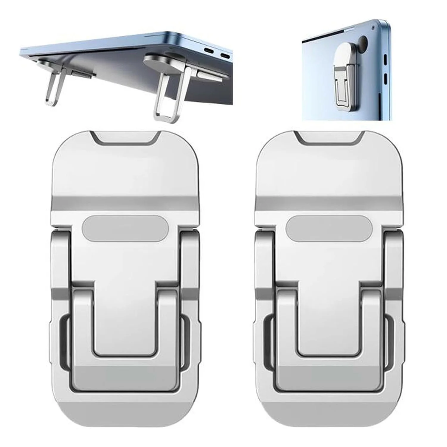 2-in-1-Laptopständer und Tastatur-Fußpolster, tragbares Mini-Design, unsichtbares Design, höhenverstellbar, faltbar, hergestellt aus Zinklegierung Image