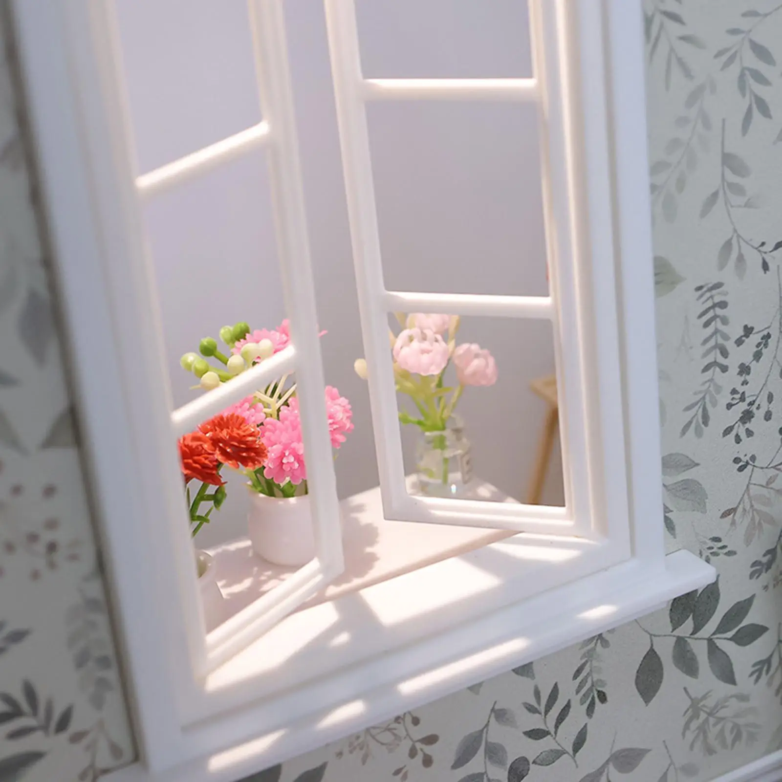 Fenêtre de maison de poupée 1/12, Miniature, modèle de bricolage, décoration de Mini maison, cadre de fenêtre réaliste polyvalent, meubles de maison de poupée