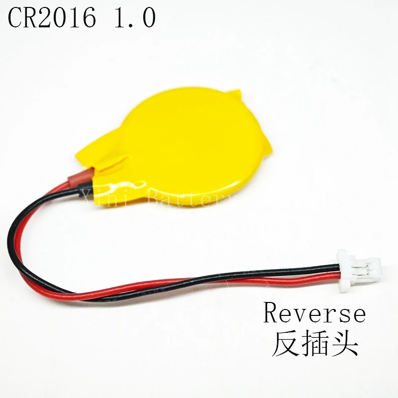 2 TEILE/LOS CR2016 2016 Knopfbatterie mit Draht und 1,0 Stecker Reverse Line Sequence CMOS 3V BIOS Batterien Image