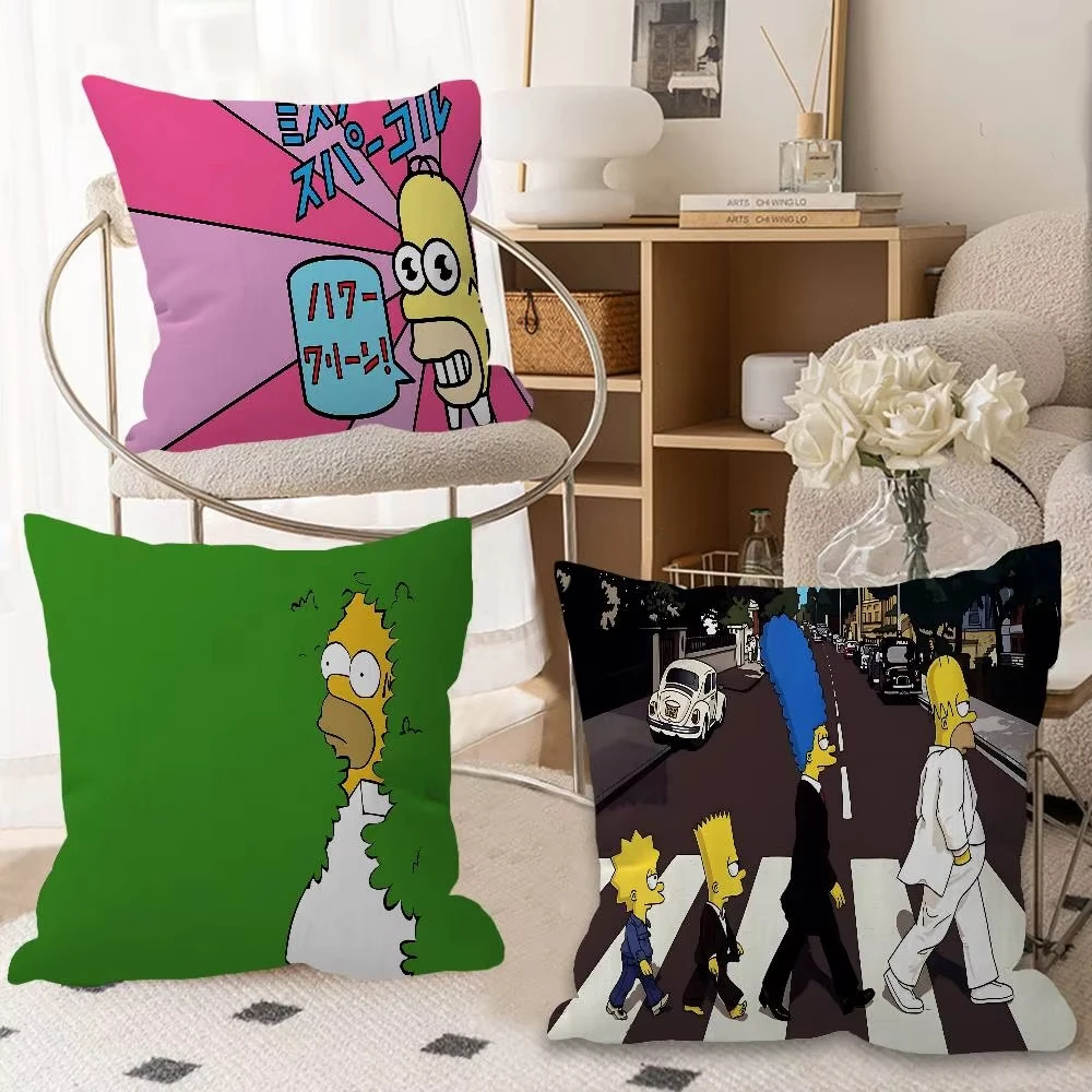 Die Simpsons Cartoon Kissenbezug Sofa/Auto Kissenbezug Weihnachten Valentinstag Neujahr Geschenk Heimdekoration Image