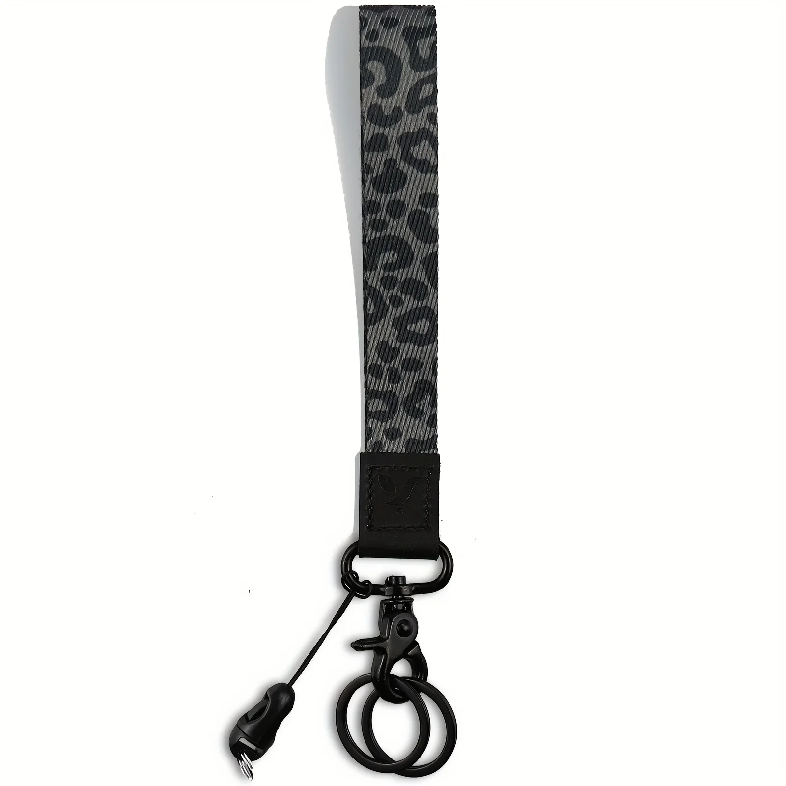 Handy-Lanyard, modisches Handgelenk, schwarzer Leoparden-Riemen, Schlüsselanhänger, Lehrer-Lanyard für Geldbörse, Schlüssel, Schlüsselanhänger, Seil, Handy-Gurt Image