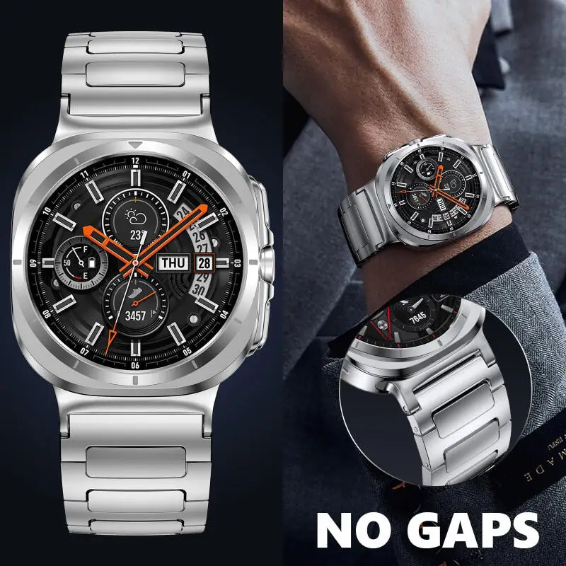 Edelstahlarmband für Samsung Galaxy Watch Ultra 47 mm, keine Lücken, Ersatzarmband für Samsung Galaxy Watch 7 Ultra 47 mm Image