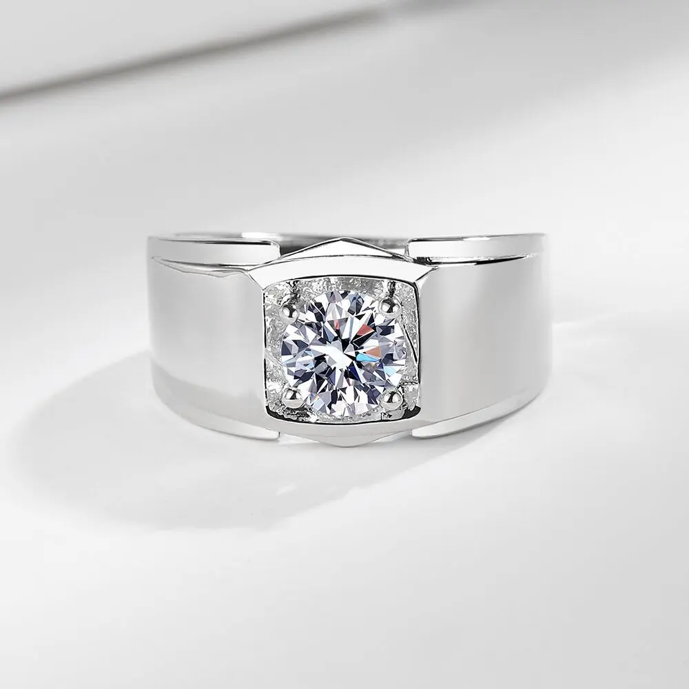 Anello da uomo in argento sterling 925 con zircone 5A per uomo donna moda gioielli da sposa fidanzamento fascino regalo per feste anello di alta qualità