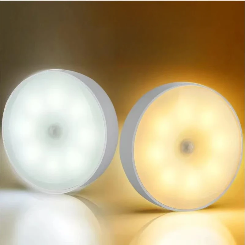 LED Motion Sensor Nachtlicht USB Aufladbare Nacht Nacht Lampe Dimmbar Für Küche Schrank Kleiderschrank Schlafzimmer Image
