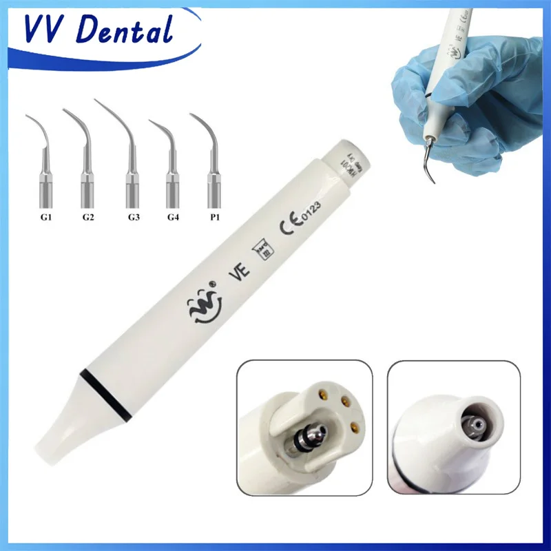 VV Dental Ultraschall Scaler Handstück + 5 Tipps Professionelle Zahnarzt Oral Reinigung Zahnstein Kit Zahnfleisch/Subgingivale Zahnreinigung Image