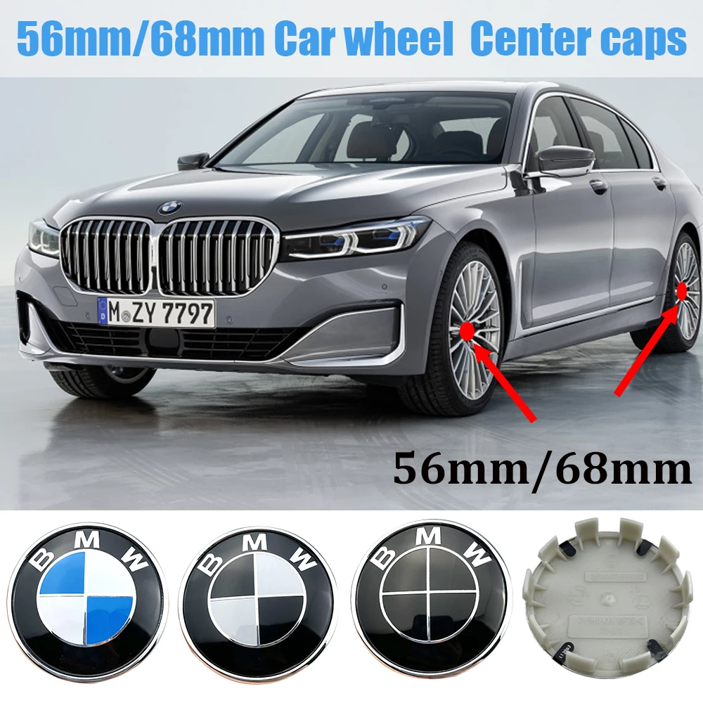4 Stück 56mm 68mm BMW Radnabenkappen für E90 E46 F10 F30 E87 F20 G20 E60 E39 E92 F11 F31 E61 F25 E36 X3 X5 Auto-Zubehör Image