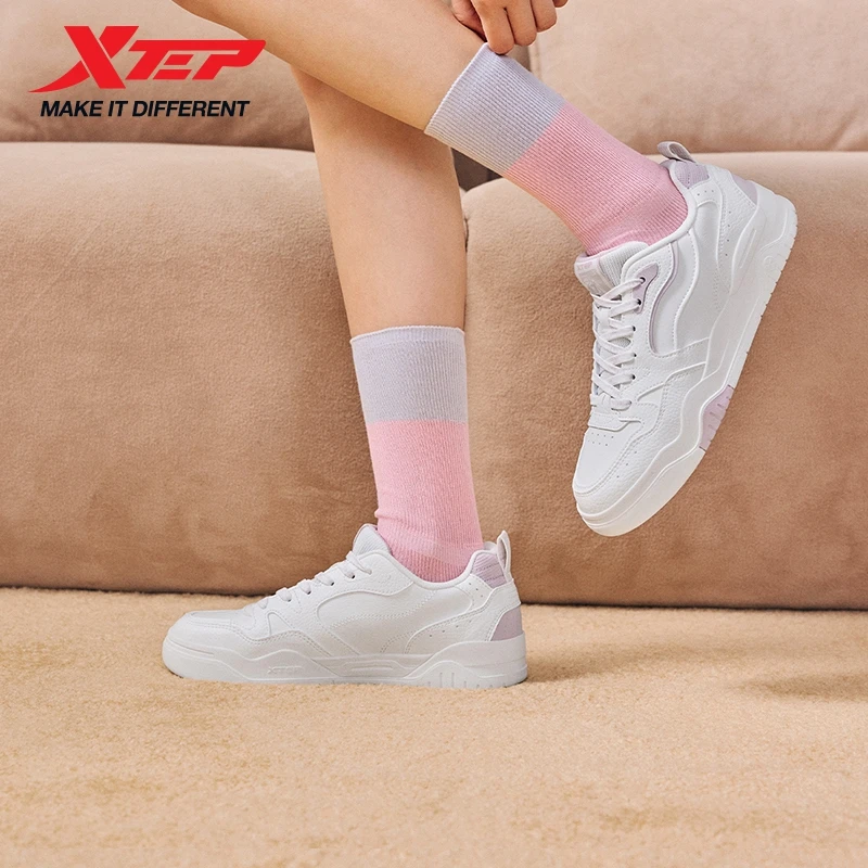 Xtep Haobai Skateboard-Schuhe für Damen, rutschfeste Unterstützung, Freizeitschuhe, weiche Retro-Mode, Vintage-Chic-Turnschuhe 874118310005 Image