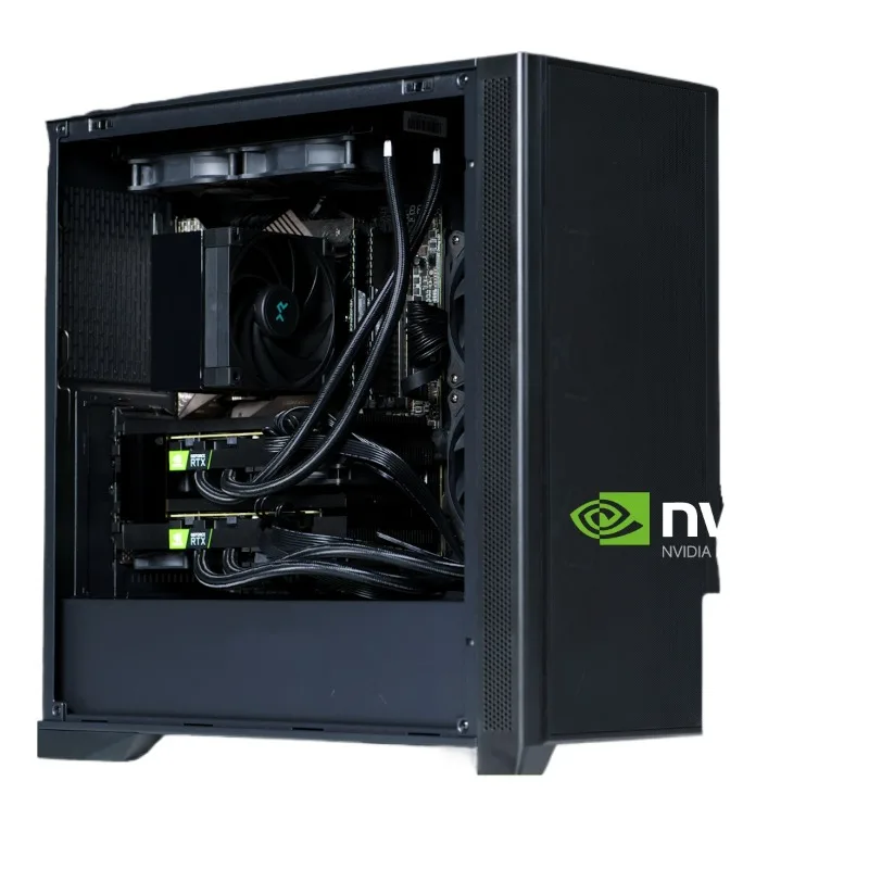 Dual-Grafikkarte V100 wassergekühlte Version Host GPU-Faltturm-Workstation AI ultra-leiser Server Image