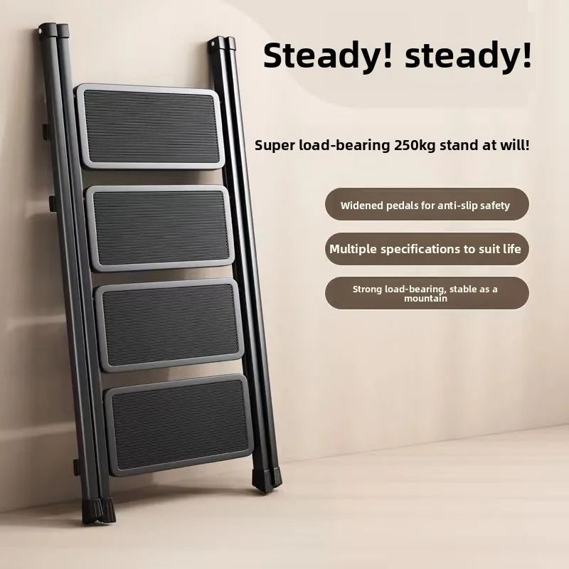 Robuste faltbare Leiter, 3–4 Stufen-Aluminium-Tritthocker mit Handlauf, rutschfestes breites Pedal, 500 Pfund Kapazität, stabiles, sicheres Design