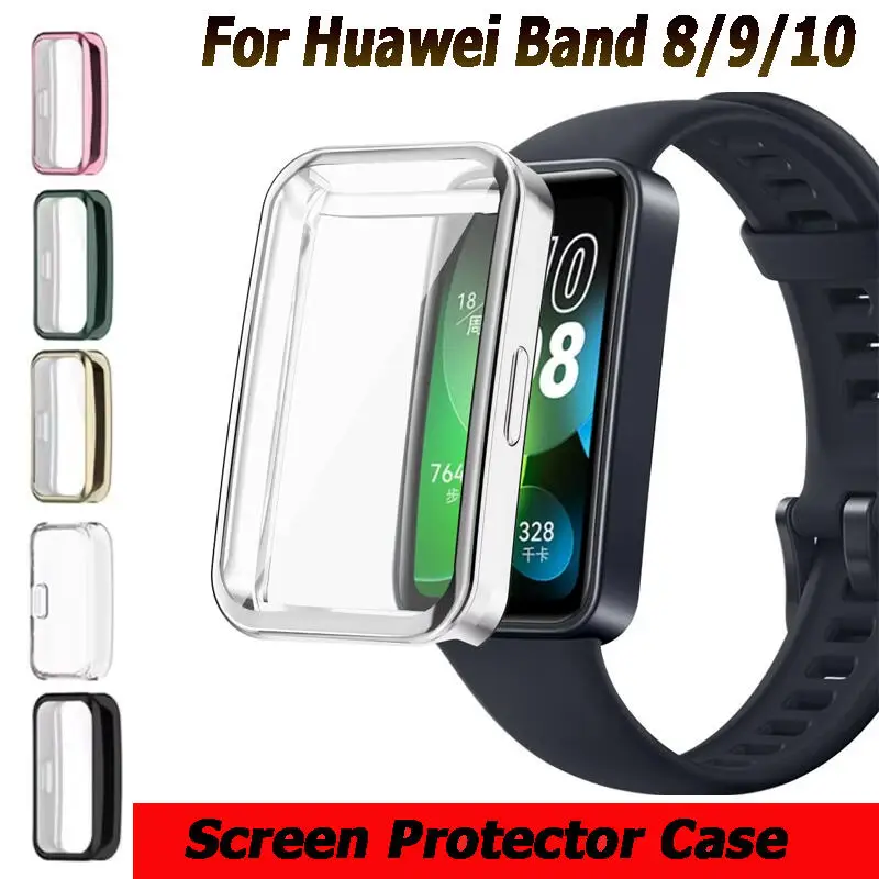 TPU Screen Protector Fall Für Huawei Band 10 9 8, Vollständige Abdeckung Stoßstange Schutzhülle Für Huawei Band 8 9 10 uhr Zubehör Image
