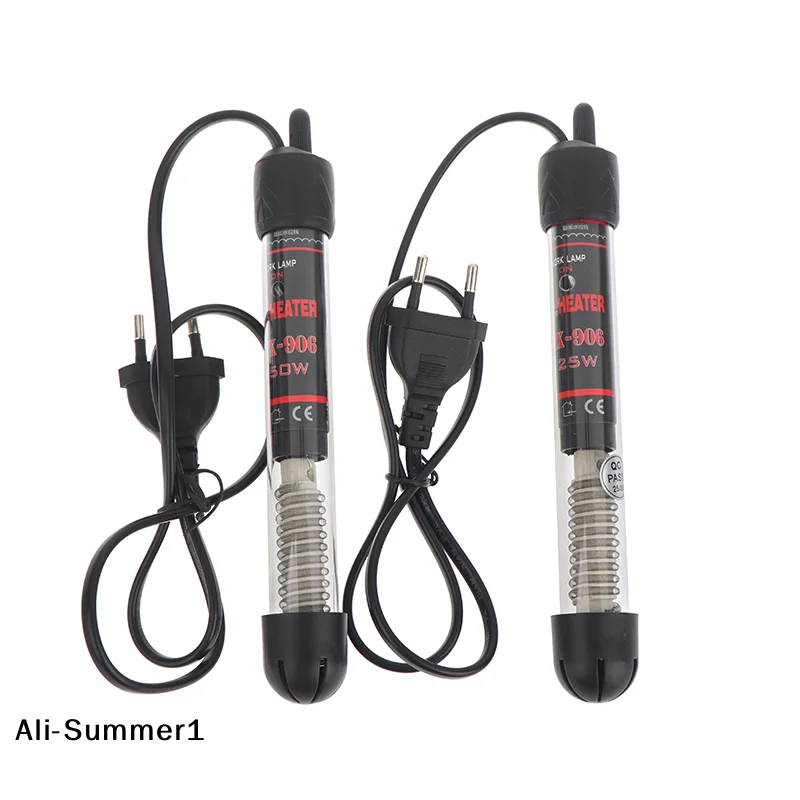 【E】EU Stecker Einstellbare Temperatur Thermostat Heizstab Glas Aquarium Heizung 25-300 W Tauch Aquarium Wasser Heizstab Image