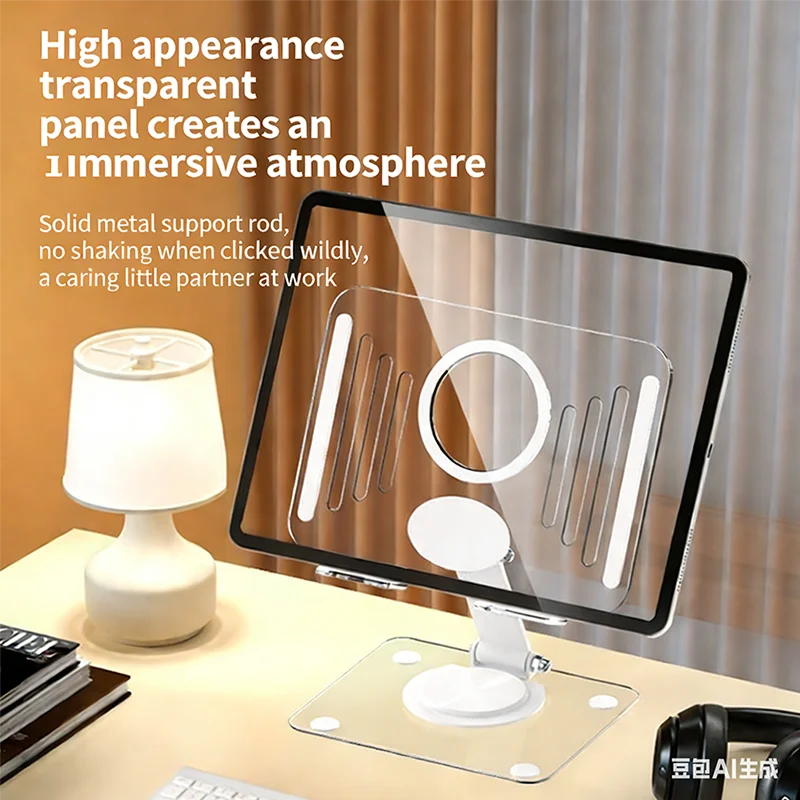 Desktop-Handy-Tablet-Halter, Computer-Acryl, transparent, geeignet für Ipad, Studentenwohnheim-Schreibtisch-Lesestütze Image